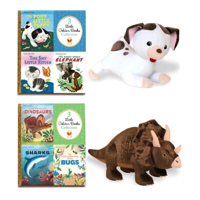 Kohl's Set Plush Books Little Golden Book Dinosaur Poky
