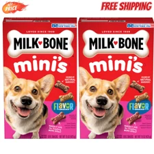 Milk-Bone Flavor Snacks Mini Dog Biscuits, Flavored Crunchy, 15 oz. (Pack of 2)