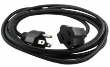 BLACK Rayon Covered 9 FOOT Extension Cord Molded Plug SVT 18/2 - UL Listed