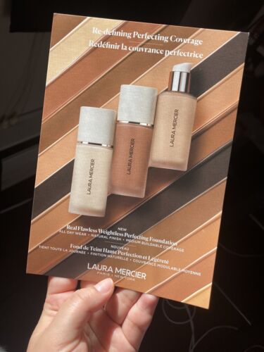 Lot 25 Laura Mercier Real Flawless Perfecting Foundation Sample Cards 6 Colors - Photo 1/2