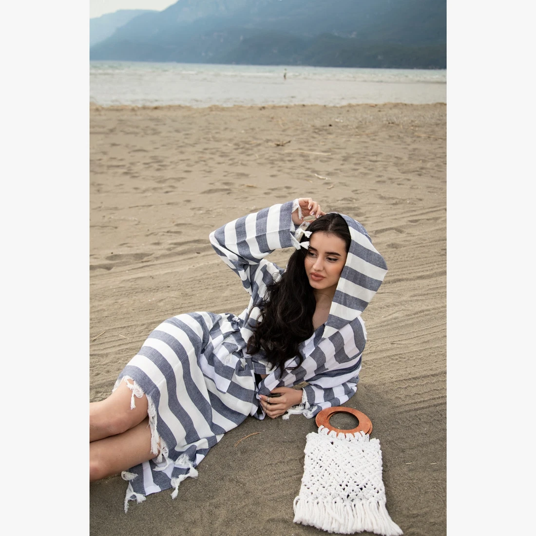 Hooded Peshtemal Bathrobe Custom Wetsuit Changing Towel Beach