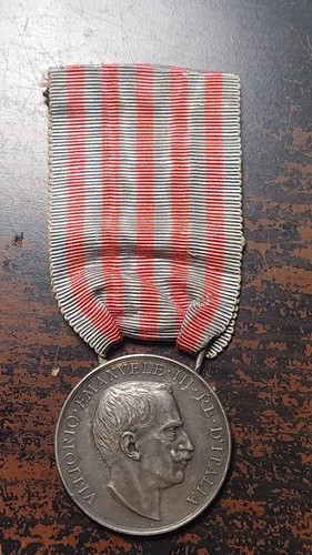 (1911-1912) Italy Libya Silver Campaign Medal with Original Ribbon          L020