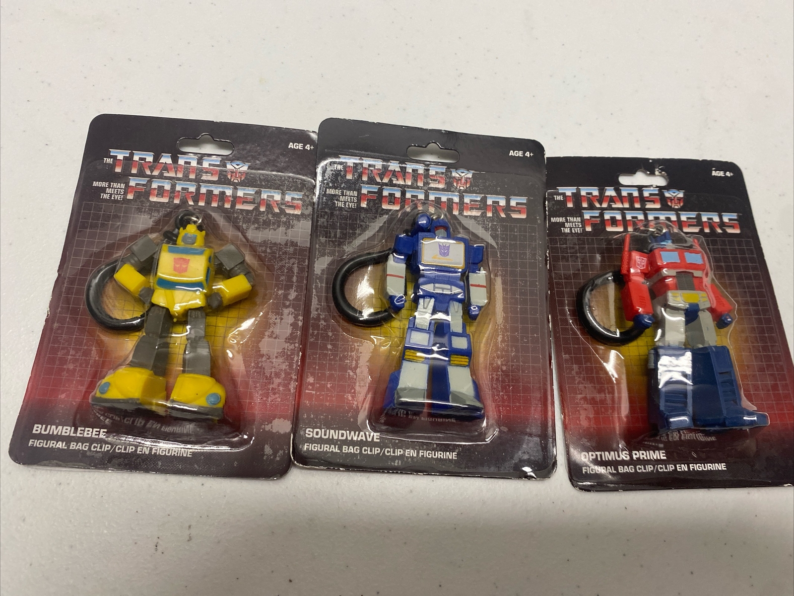 Lot Of 3 Transformers G1 Keychain Bag Clip Optimus Bumblebee Sound wave Clips eBay