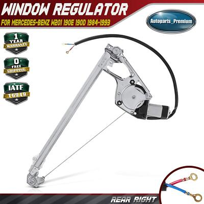 #ad Window Regulator w Motor for Mercedes Benz W201 190D 84 89 190E 84 93 Rear Right $49.79
