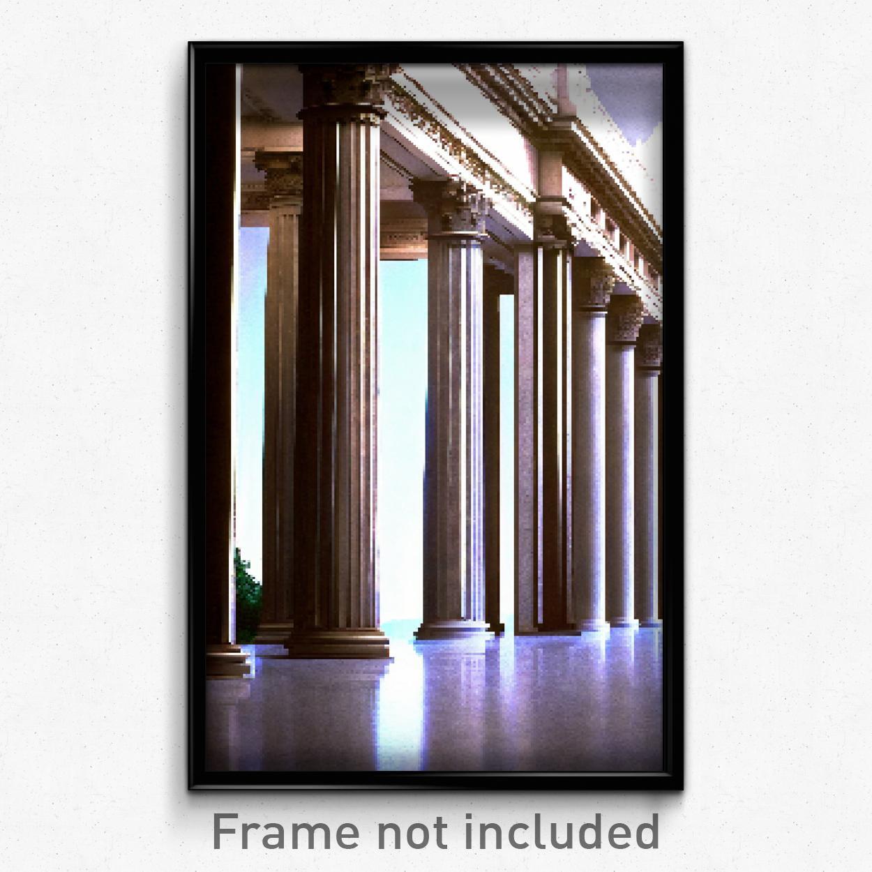 8-Bit Pixel Art Poster - Majestic Colonnade Psychedelic Video Game Print