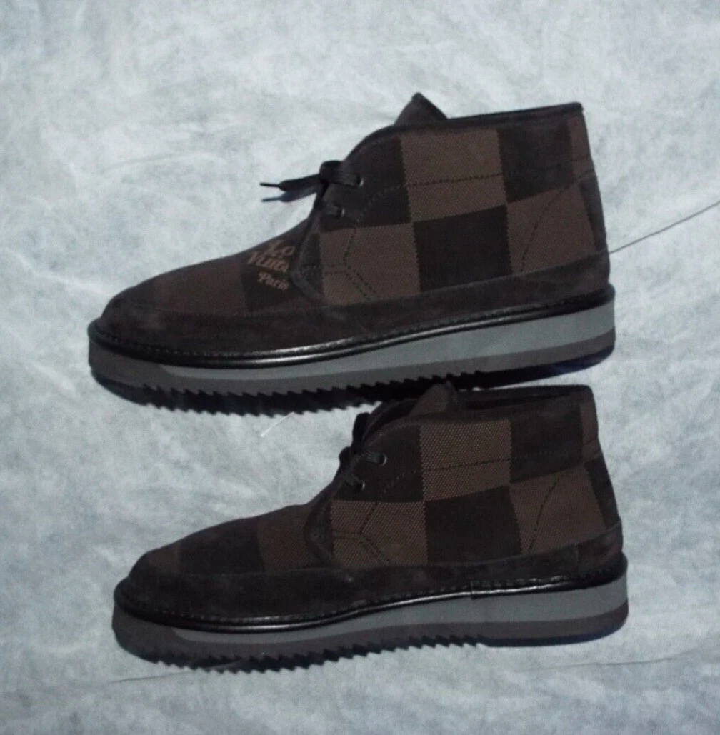 Louis Vuitton/Nigo Damier Cosy Lined Suede Men Boots Size 14 BM 0250