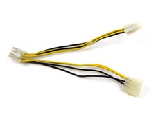 LOT OF 50 MOLEX 6" 4-PIN TO 8-PIN EPS POWER SUPPLY ADAPTER CABLE WITH LP4 - F/M
