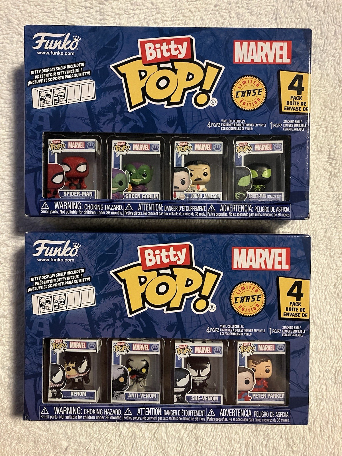 Funko Bitty Pop Mystery Mini Figure Marvel Universe Spider-Man 4-Pack X2 Lot #1
