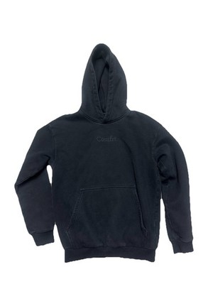 Unisex Adults Comfrt Signature Hoodie Black Cotton Size Small Thick Cozy