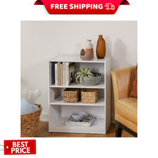 White Mainstays 3-Shelf Bookcase with Adjustable Shelves