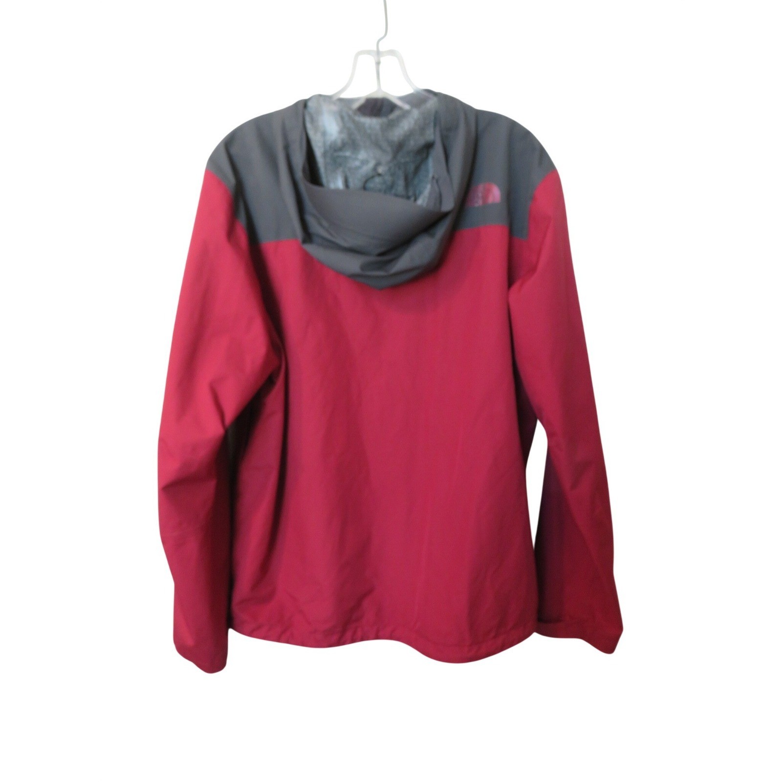 The North Face Mens Red Grey Hooded Shell Wind Breaker Jacket Size S thumbnail 2