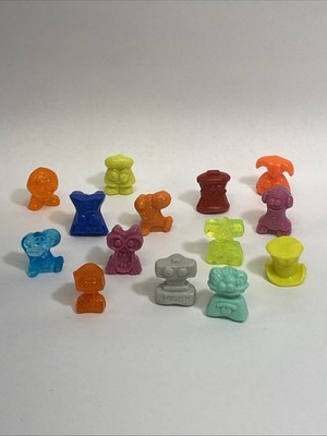 Lot of 14 Vintage Crazy Bones Gogo s Collectible Figures   Mixed Colors & Styles