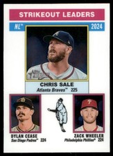 2025 Topps Heritage #203 NL Strikeout Leaders (Wheeler / Cease / Sale)