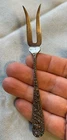 Stieff Kirk Sterling repousse seafood pickle cocktail lemon fork 5" Rose