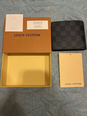 Louis Vuitton Bifold Wallet Black Damier Graphite Portefeiulle Marco NM IN BOX