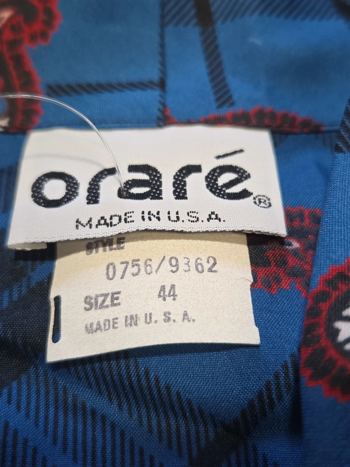 Blusa vintage para mujer Oraré talla 44 azul negra a cuadros cachemira lazo en el coño... Foto 4 de 4