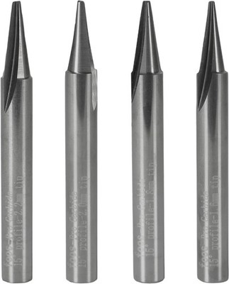 Foos - Profile Engraving CNC Router bits - 1/4  Shanks - 4 Pcs - USA Veter