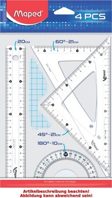 Maped Geometrie-Set Medium Start 242, 4-teilig, transparent