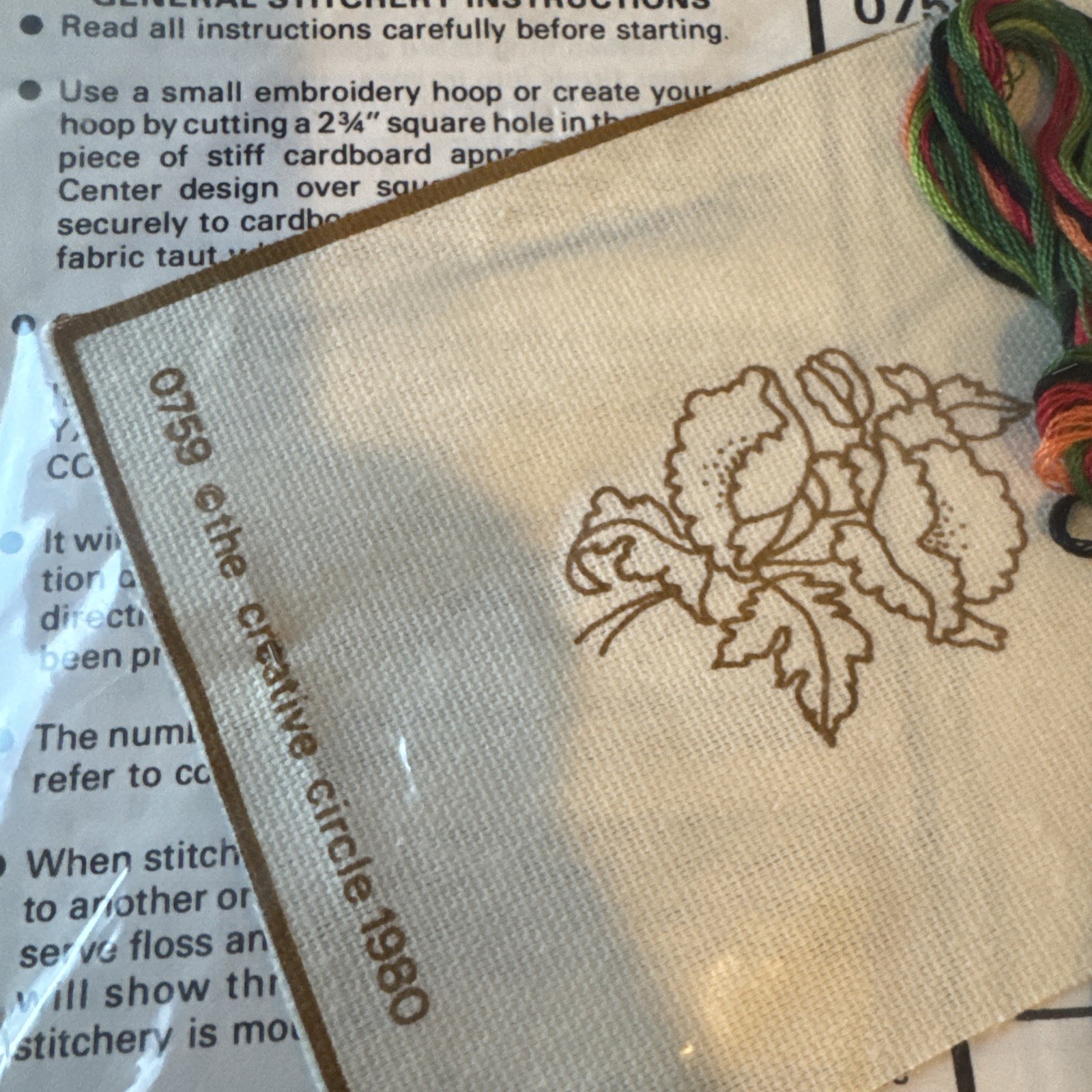 The Creative Circle Vintage Craft Kit Framed Embroidery 0759 Poppies #33