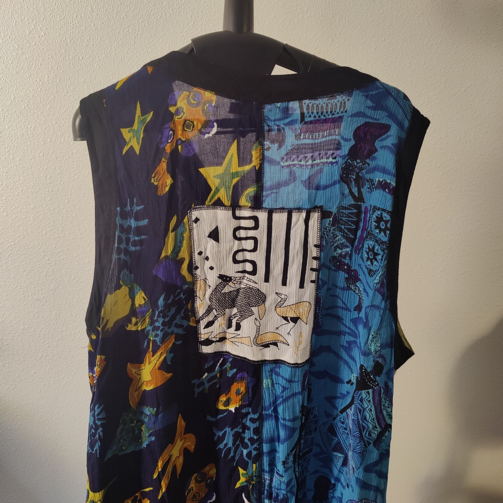 LA Cera patchwork dress with pockets button Up si… - image 9