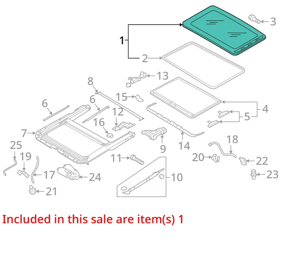 (LOCAL PICKUP ONLY) Roof Glass Fits 11-18 JETTA 3019155 - Image 3 of 4