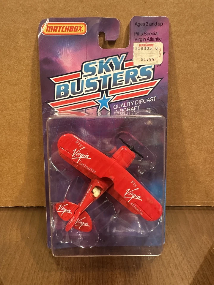 1989 Matchbox Sky Busters Pitts Special Virgin Atlantic SB18 New in Package Z100 - Image 3 of 4