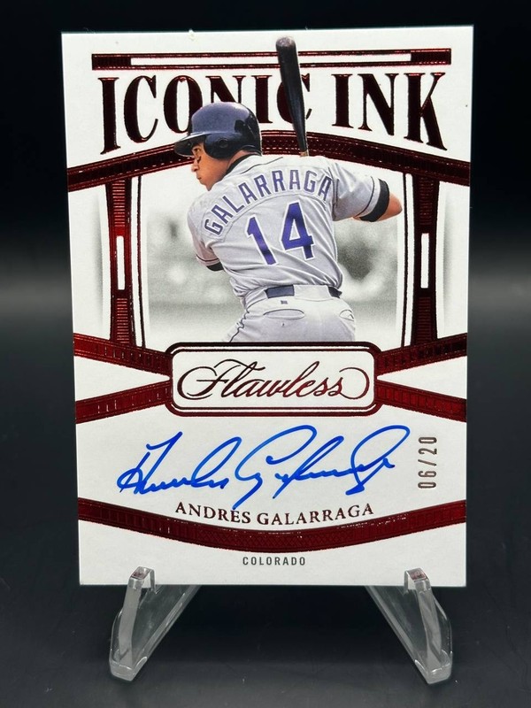 2024 Panini Flawless ANDRES GALARRAGA Iconic Ink On Card Auto /20 #II-AG Rockies