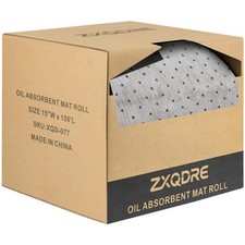 Oil Absorbent Pads Roll 15" x150', 6 oz Heavy Duty Oil Absorbent Mat in a Dis...