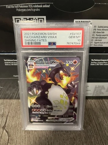 Charizard VMAX Pokémon TCG Shining Fates PSA 10 SV107/SV122 Holo