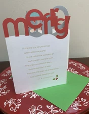 Merry Christmas Die Cut Die-Cut Joy Peace Savior Dayspring Greeting Card