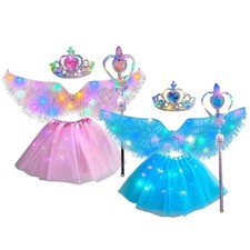 Light Up Angel Wings Girls Angel Costume Christmas Costume Fairy Fancy Dress Set