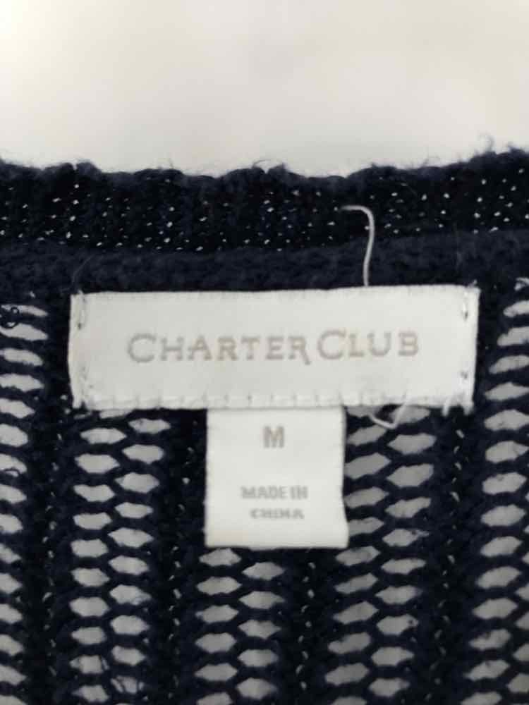 Pre-Owned Charter Club Navy Size Medium Cardigan Sweater
