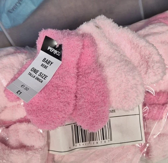 20x Paar Baby Handschuhe Einheitsgröße 10er Pack rosa hellrosa superweich Baumwolle multipac