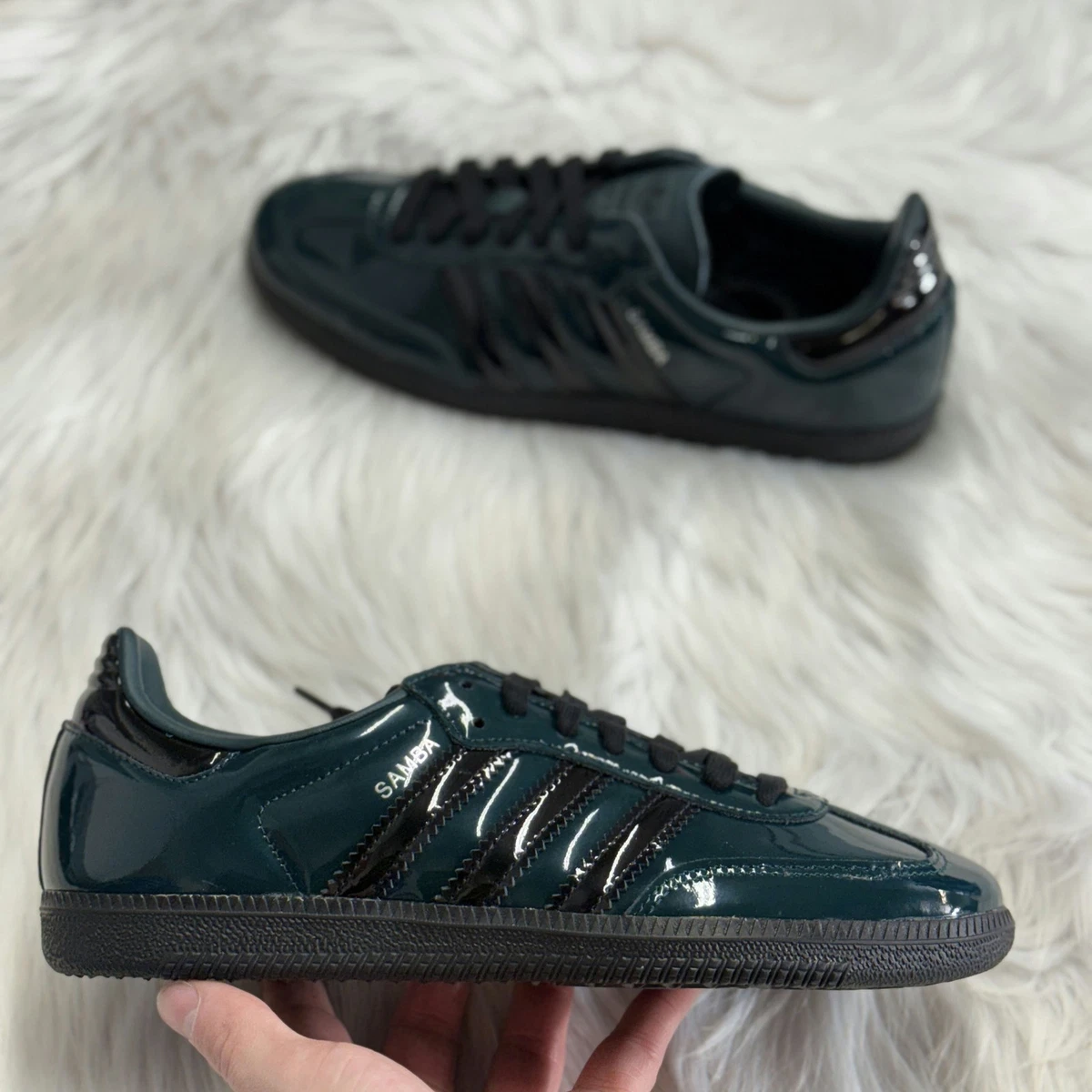 adidas Samba OG Black Silver Green W for sale | eBay