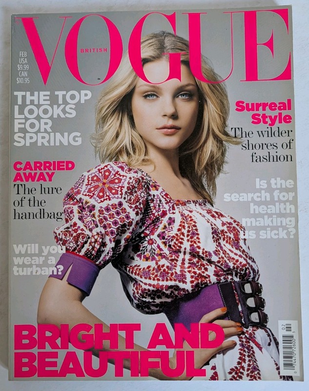 Vogue British Magazine February 2007 Jessica Stam Cover