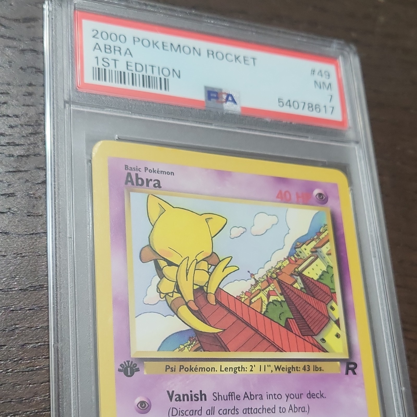 Pokémon Abra 49/82 Team Rocket 1st Edition PSA 7 2000