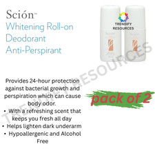 2x Nu Skin Scion Whitening Roll-On Underarm Deodorant Nuskin Antiperspirant 75ml