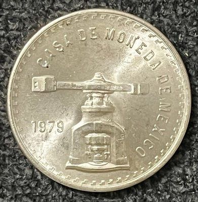#ad 1979 Mexico Casa de Moneda Onza Troy de Plata Pura .925 Silver Scales $95.00