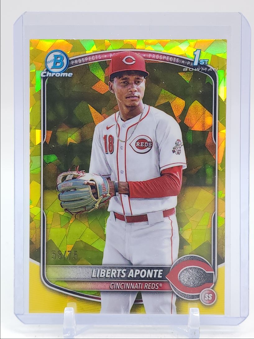 LIBERTS APONTE 2025 BOWMAN CHROME 1ST SAPPHIRE YELLOW REFRACTOR /75 Q4920