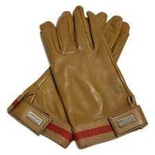 GUCCI - Brown Leather Women's Gloves