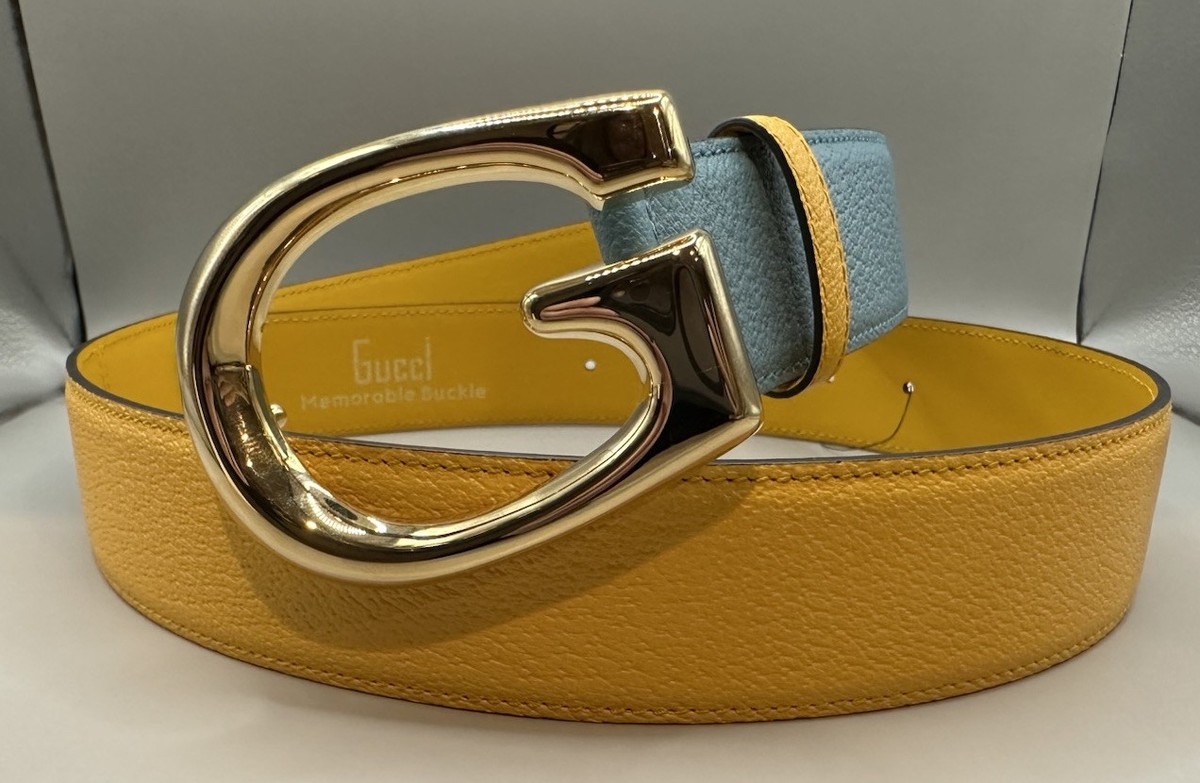 12367 - Gucci Belt With Two-Toned Metal Buckle 758614 95 33 GUCCI Marmont Taupe Leather Double GG .8” Thin Skinny Belt  main image 3
