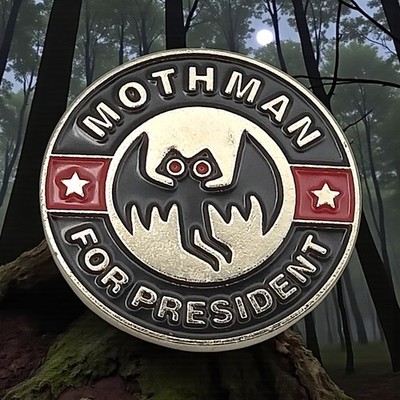 Mothman for President - Cryptid Enamel Pin - Fun Gift - New & In Stock!