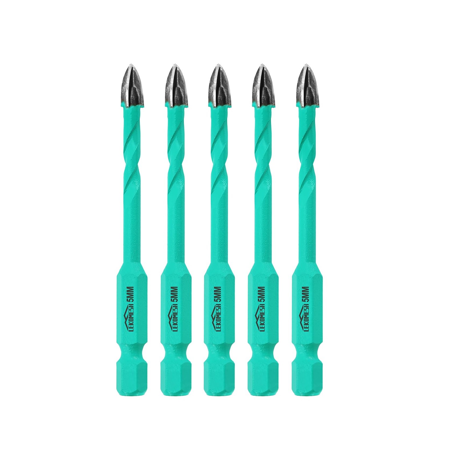 Set de 5 forets secs 5mm au carbure pour perçage précis du bois et du carrelage