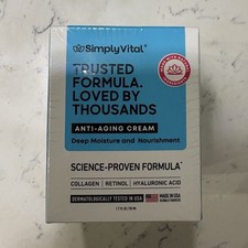 SimplyVital Anti-Aging Face Cream w/ Collagen Retinol Hyaluronic Acid 1.7 fl oz