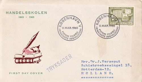SA25d Denmark 1965 100th Anniv of First Danish Business School, FDC