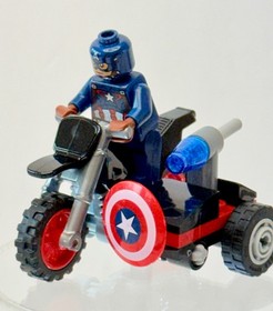 LEGO&reg; Marvel Super Heroes Captain America Minifigure & Motorcycle *EXCELLENT*