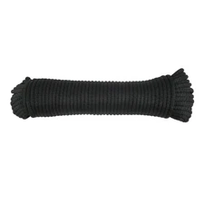 3/16 inch Black Dacron Polyester Rope - 100 Foot | Solid Braid - Industrial G...