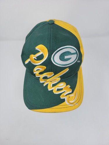 Cappello snapback vintage AOP Green Bay Packers anni 90 raro logo Spellout 7 ricamato - Foto 2 di 9