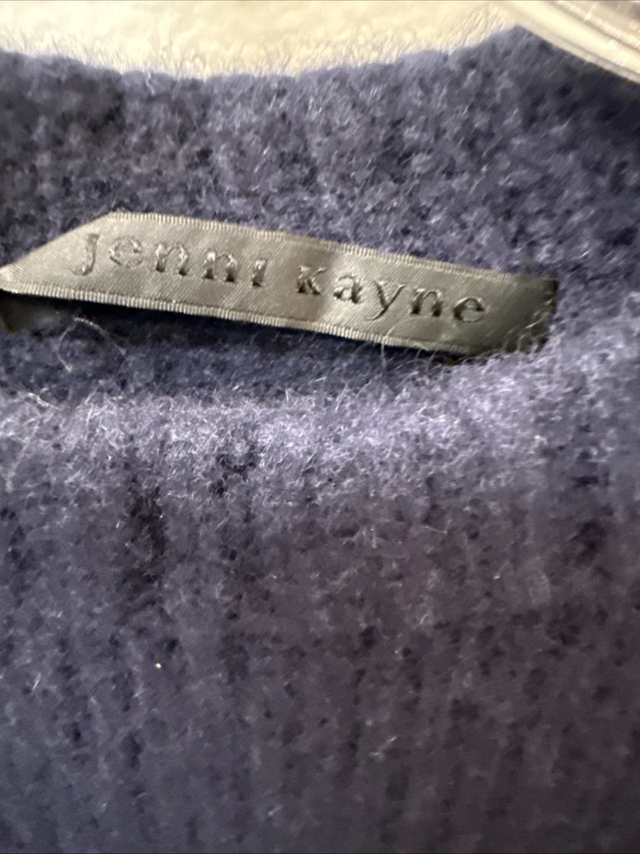 Jenni Kayne Azul Marino Cachemira Crop Suéter Pequeño Foto 2 de 4