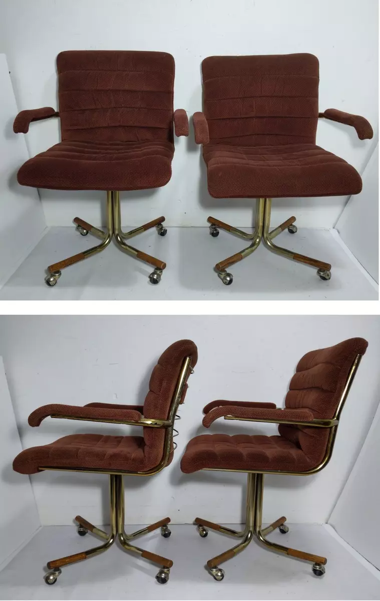 Leather rolling cheap dining chairs